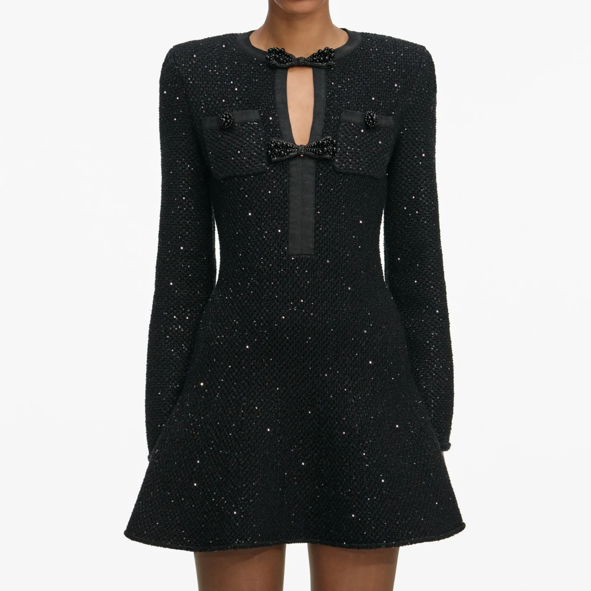 Black Sequin knit mini dress (S)