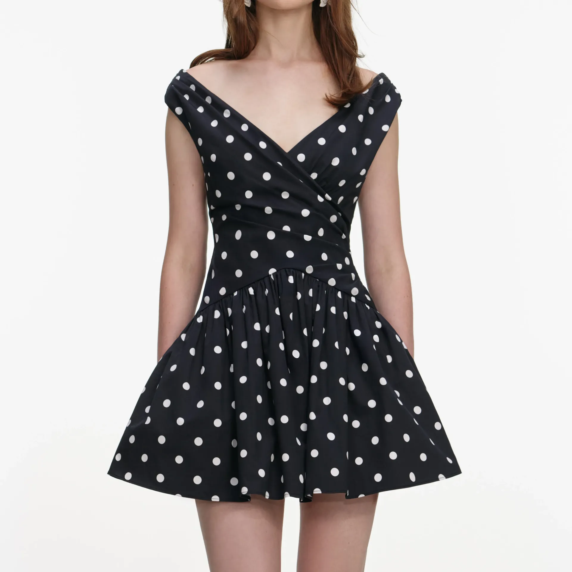 Black Polka Mini Dress (UK08)