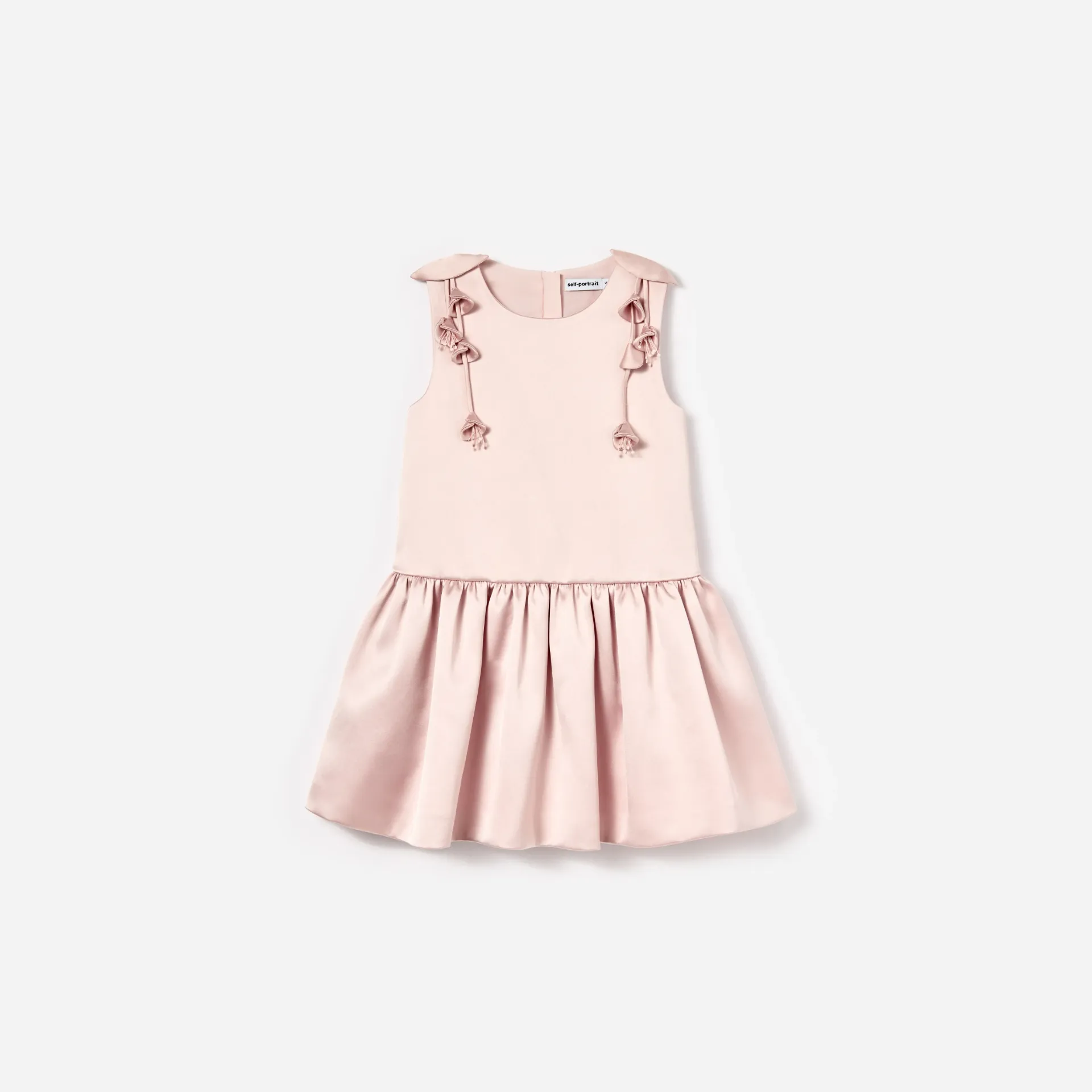 Pink Satin Sleeveless Flower Dress (UK4-5)