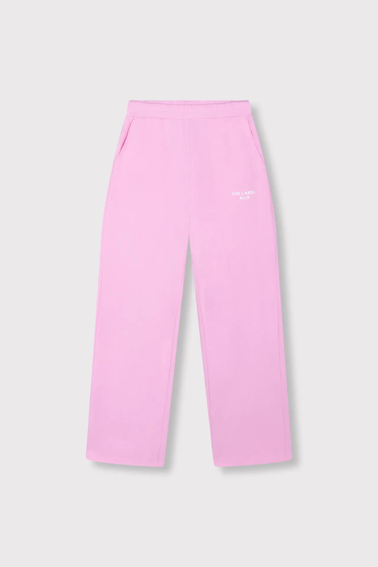 Ladies knitted straigth sweat pants sweat Pink (XS)