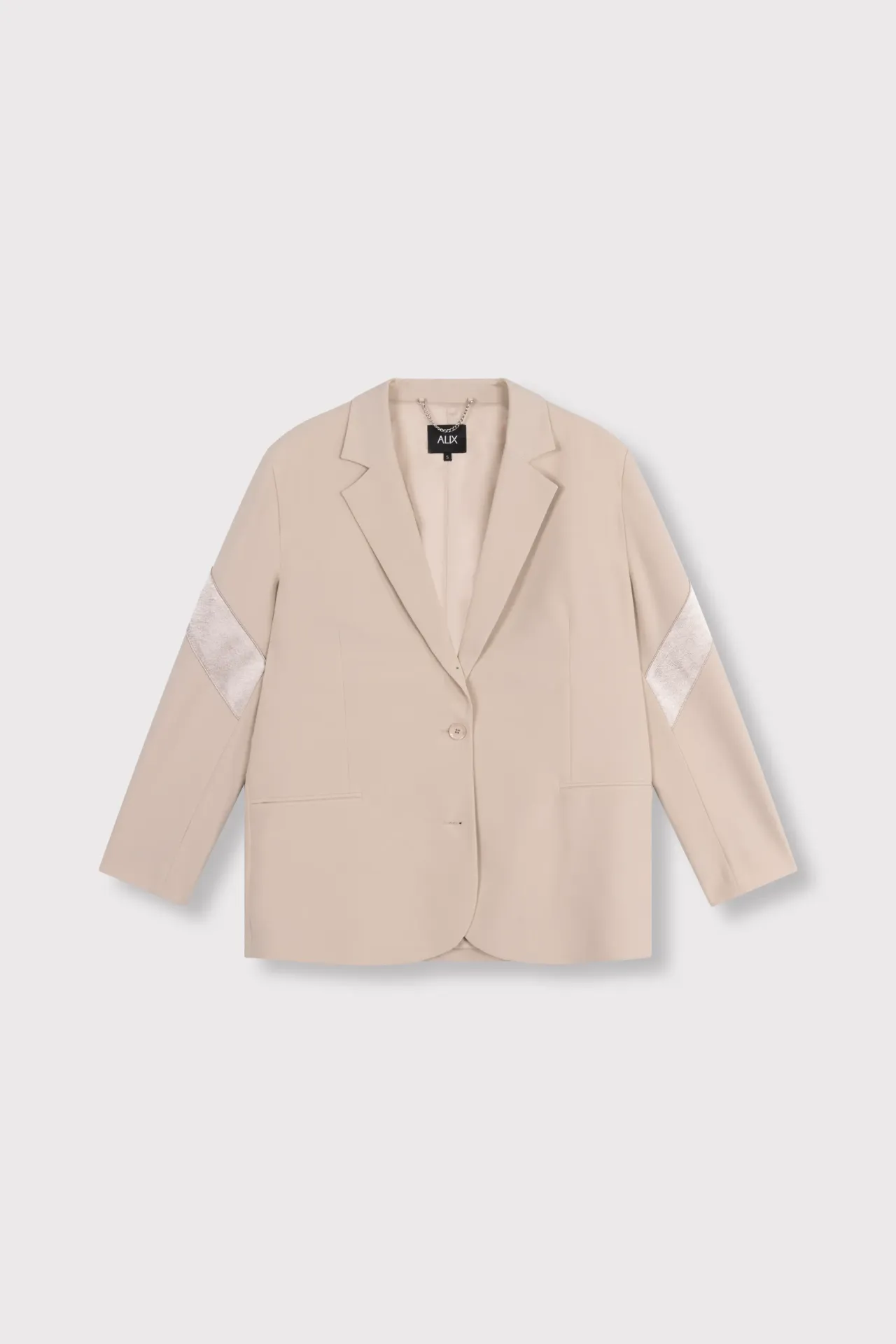 Woven Shiny Panel Blazer Sand (XS)