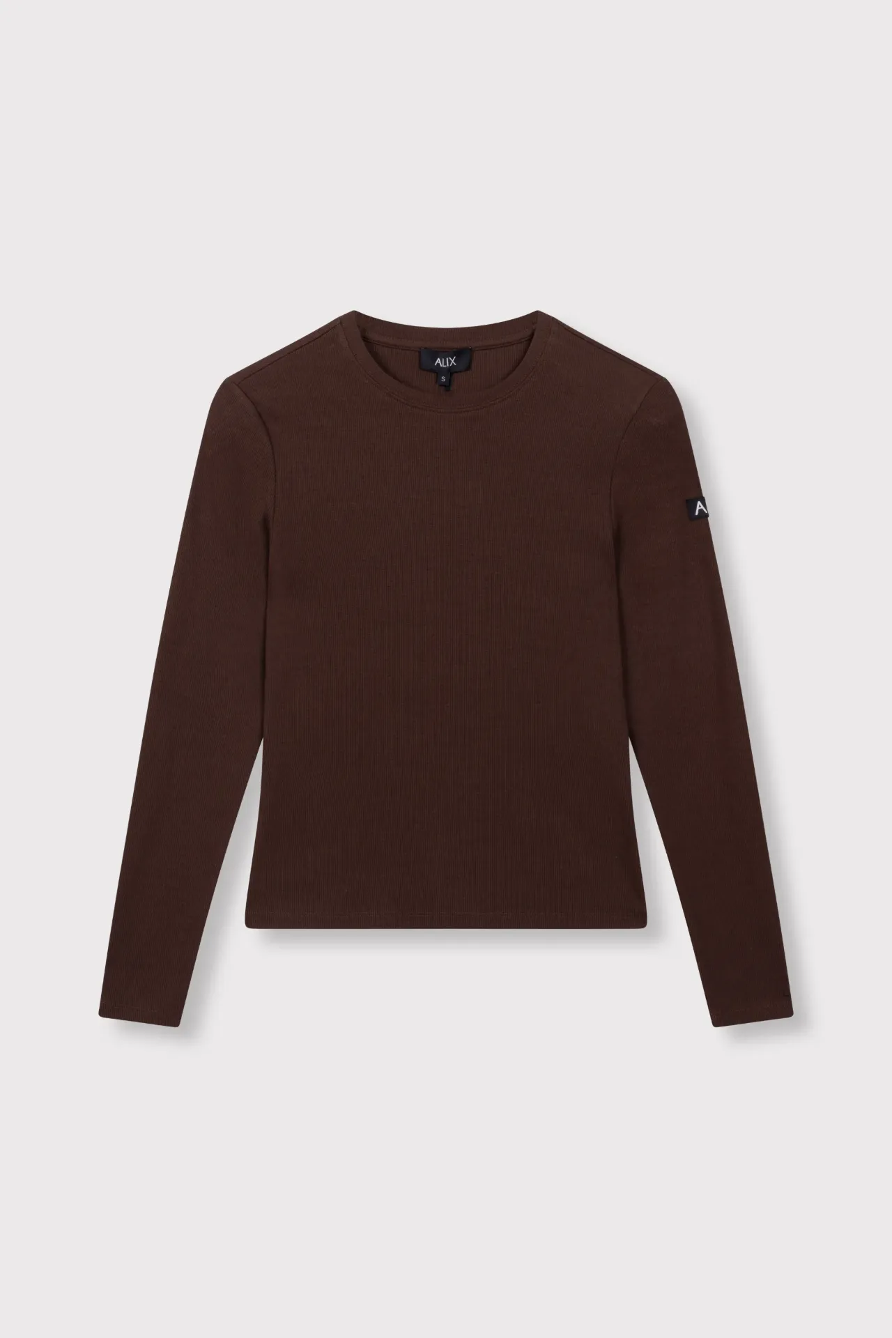 Knitted Rib Longsleeve Warm Brown