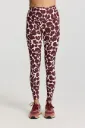 Classic Leggings High Waistband Leopard Merlot