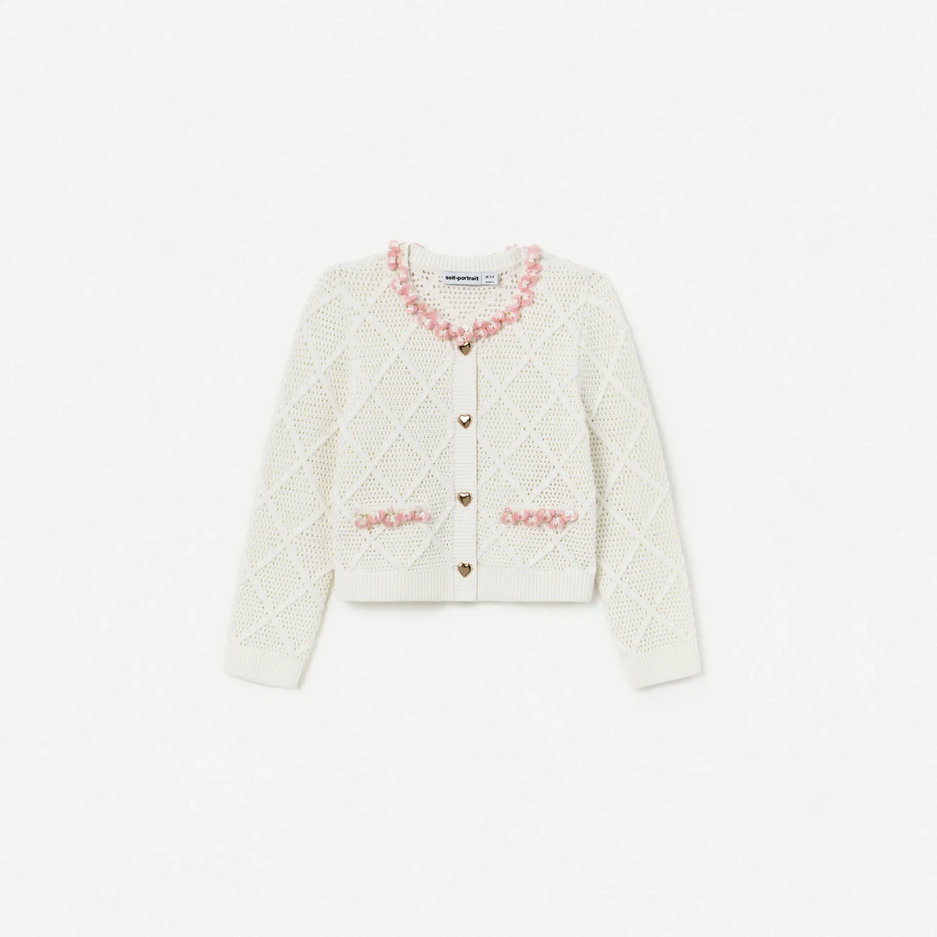 CREAM DIAMOND KNIT CARDIGAN
