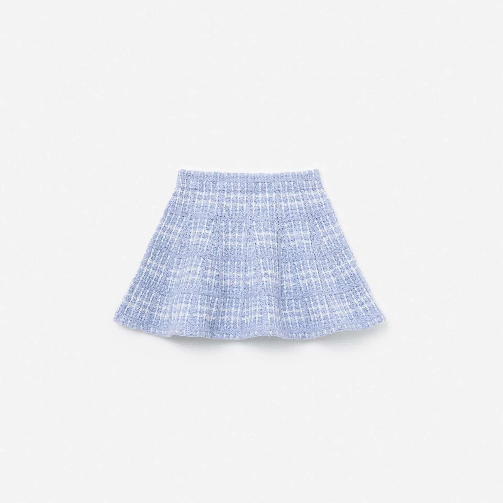 BLUE CHECK KNIT SKIRT