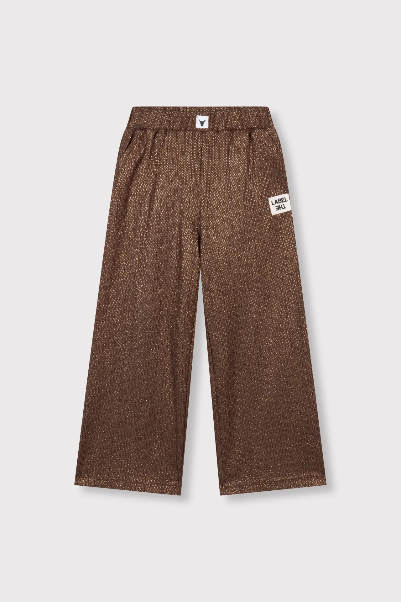 shiny wide leg pants brown (98)