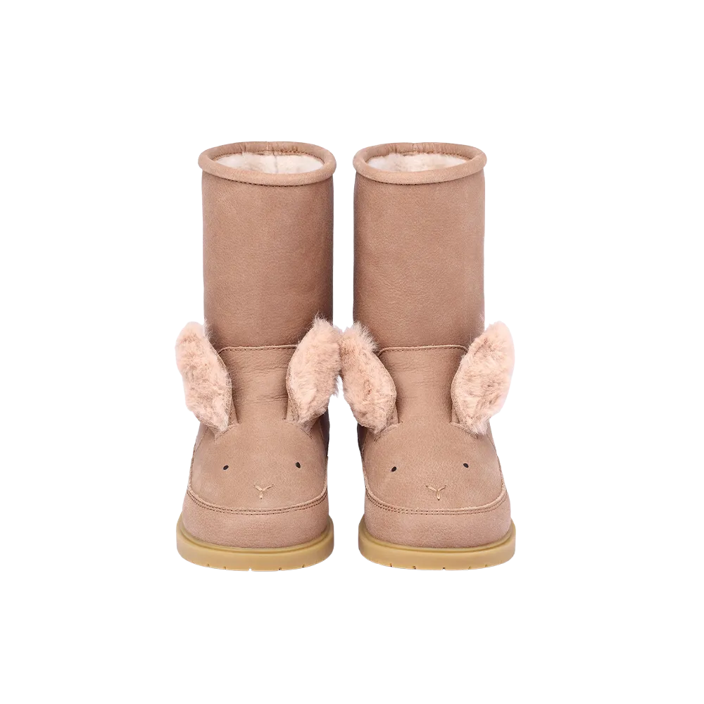 Wadudu Exclusive Boots | Fluffy Bunny Hazelnut Leather
