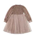 Janice Dress Rose Brown