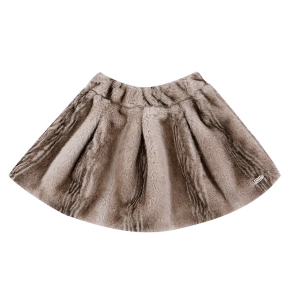 Isabelle Skirt Soft Taupe Striped Teddy (2-3 Y)