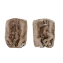 Widya Leg Warmers Soft Taupe Striped Teddy
