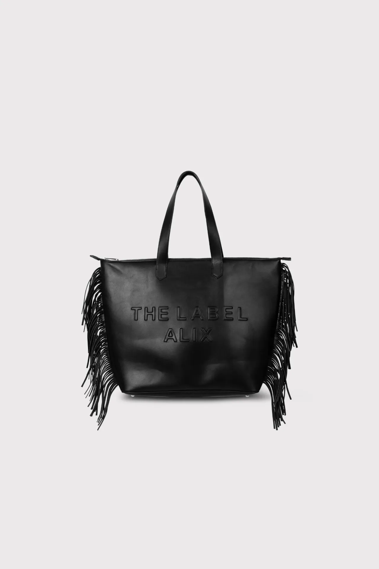 Woven Faux Fringes Shopper Black