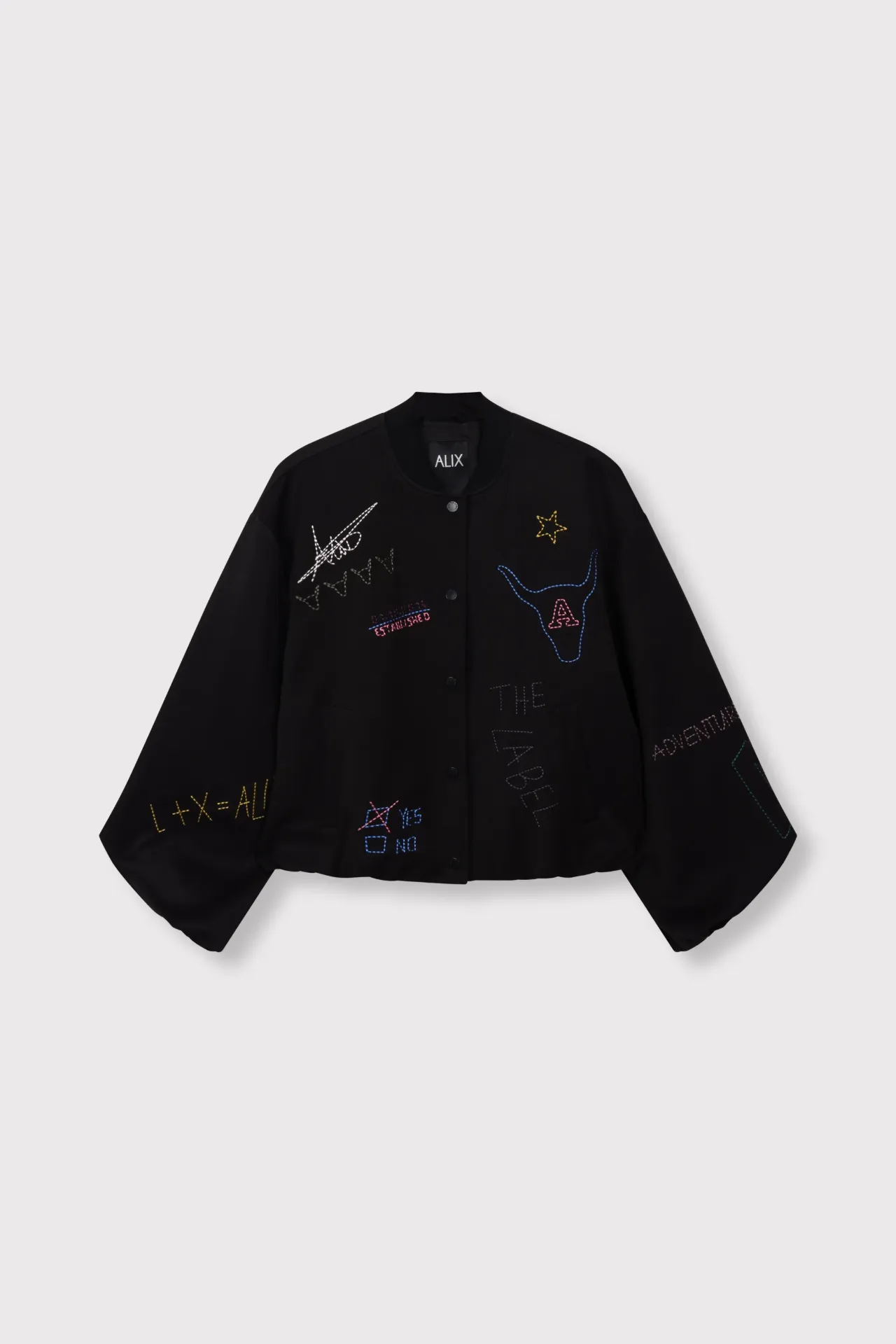 Woven Artwork Bomber Black