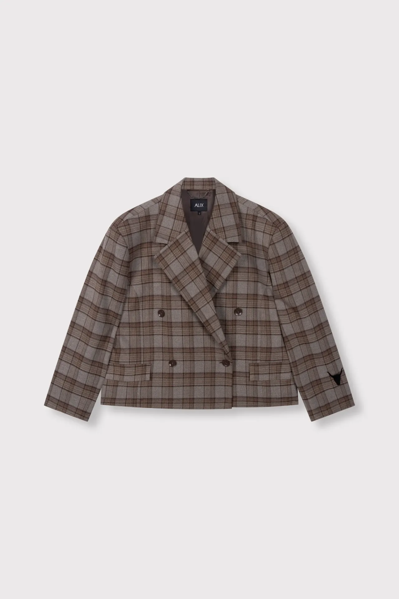 Woven Cropped Blazer Brown (XS)