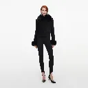 BLACK PANEL KNIT LEGGINGS