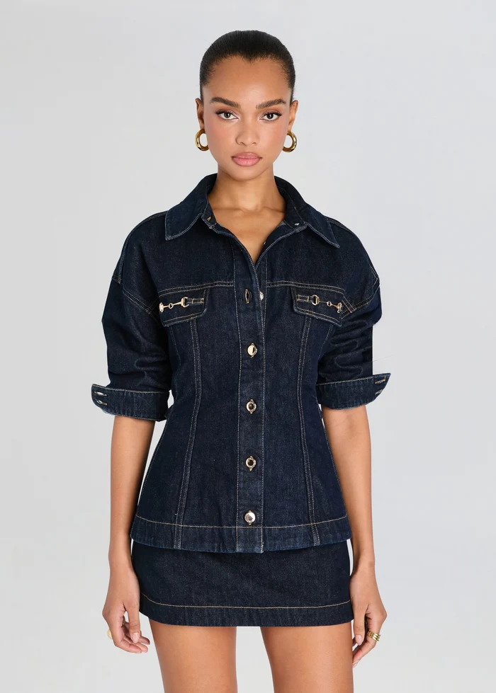 Jeannie Denim Shirt In Indigo Rinse