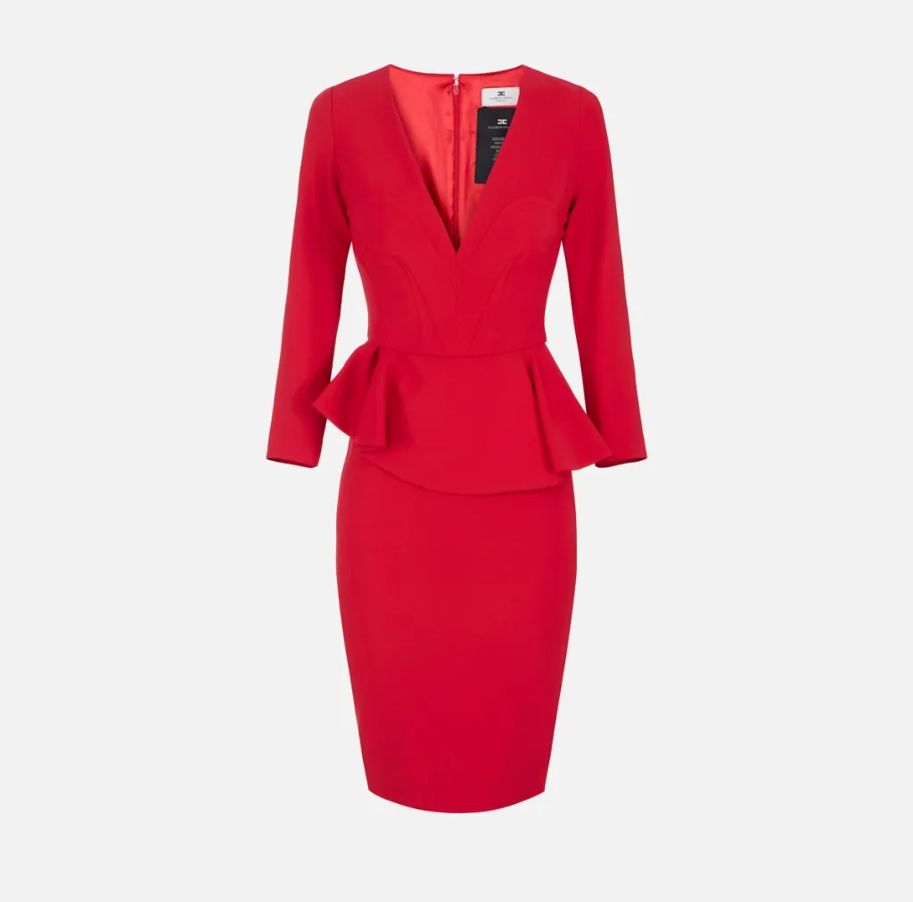 Red Passion Midi Dress Volant (IT42)
