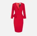 Red Passion Midi Dress Volant