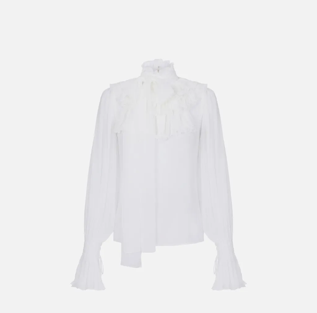 CA17267E2 Blouse Ruffel Avorio